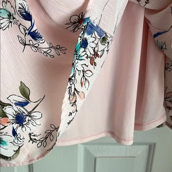 Altar'd State Pink Blue Floral A-Line Sundress V-Neck L - Picture 7 of 11